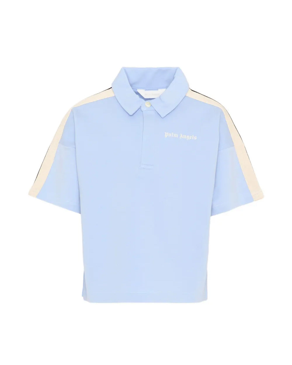 Palm Angels Kids Polo Celeste con Logo per Bambini