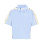 Palm Angels Kids Polo Celeste con Logo per Bambini