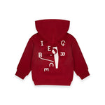 Iceberg Kids Felpa Rossa con Cappuccio e Dettagli a Contrasto e Logo Frontale Unisex per Neonati