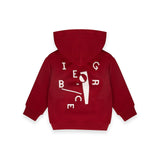Iceberg Kids Felpa Rossa con Cappuccio e Dettagli a Contrasto e Logo Frontale Unisex per Neonati