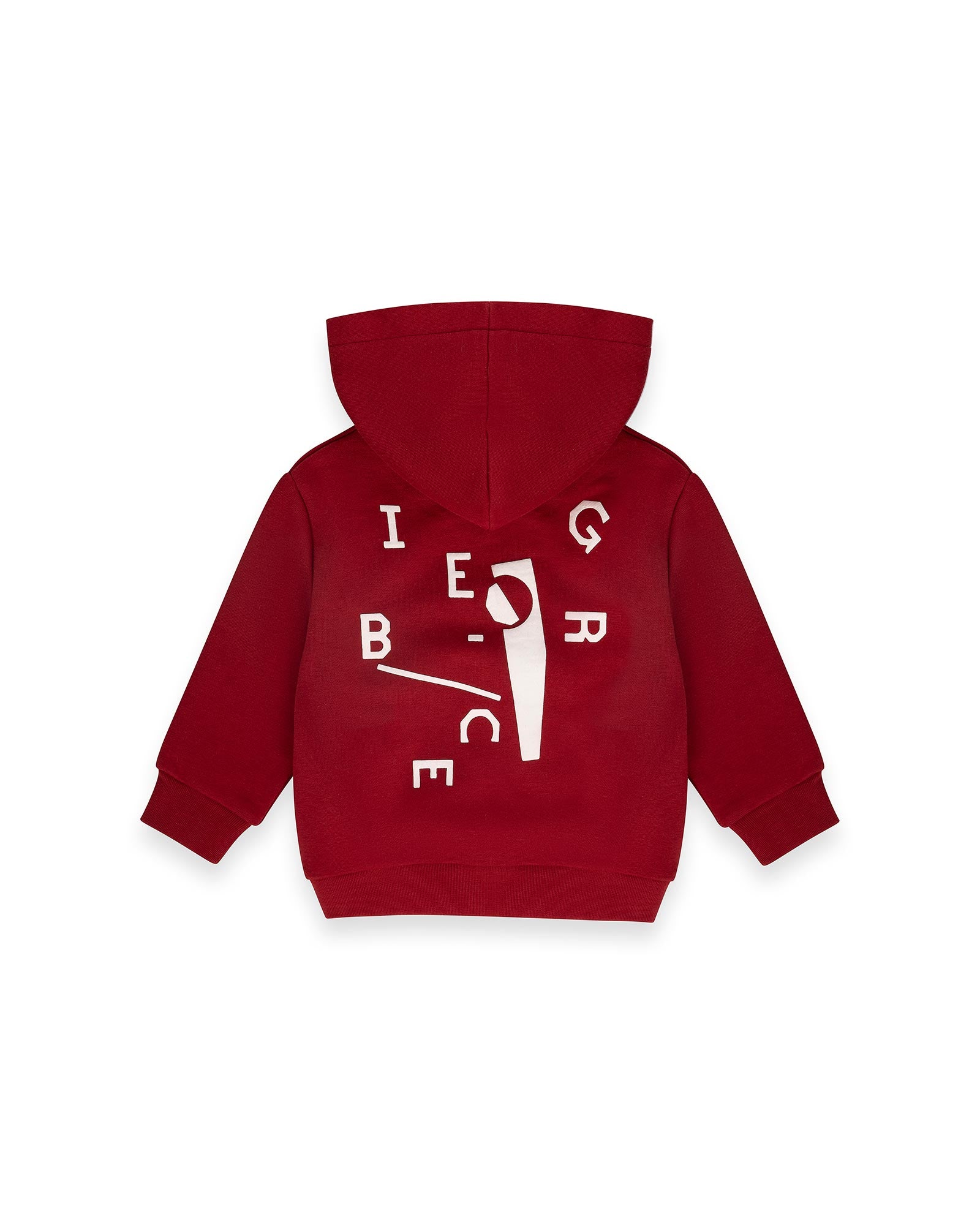 Iceberg Kids Felpa Rossa con Cappuccio e Dettagli a Contrasto e Logo Frontale Unisex per Neonati