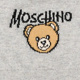 Moschino Kids Cappellino Grigio in Maglia con Teddy Bear e Logo Unisex
