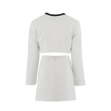 Elisabetta Franchi La Mia Bambina Completo Bianco/Nero Elegante con Bottoni Oro per Bambine