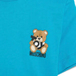 Moschino Kids T-shirt Azzurra con Stampa Toy per Bambini (dettaglio)