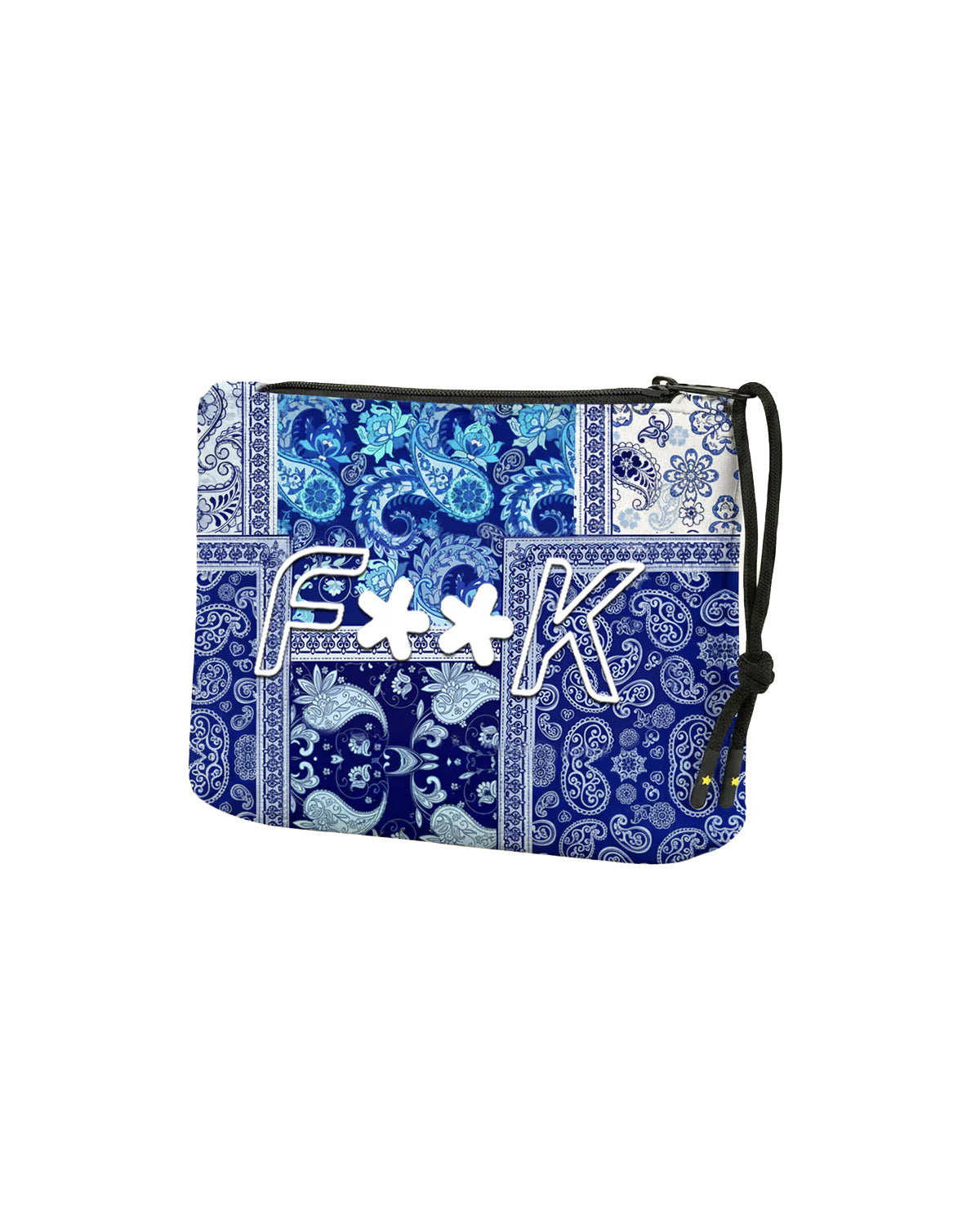 F**K Kids Pochette Fantasia Bandana Blu con Logo per Bambine