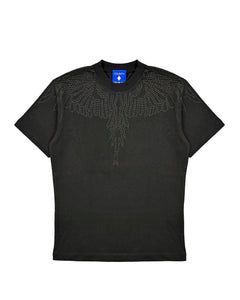 Marcelo Burlon County of Milan Kids T-Shirt Nera Design Strass per Bambine