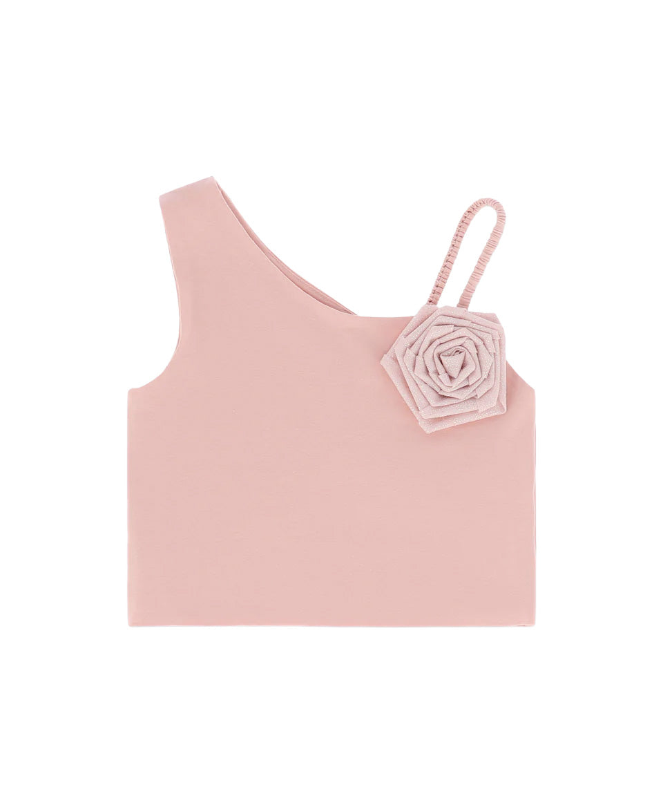 Angel's Face Kids Top Rosa con Applicazione Rosa per Bambine