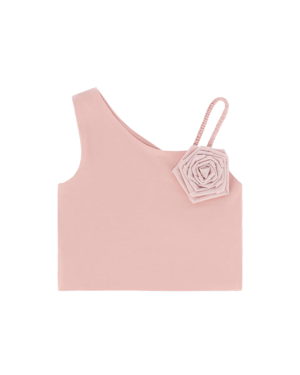 Angel's Face Kids Top Rosa con Applicazione Rosa per Bambine