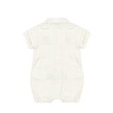 Moschino Kids Pagliaccetto Panna con Bottoni Apertura Spalla e Stampa Logo Teddy per Neonate