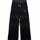 Juicy Kids Pantalone di Tuta Wide-Leg Nero con Logo in strass per Bambine