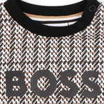 Boss Kids Felpa in Cotone a Tre Tonalità per Neonati