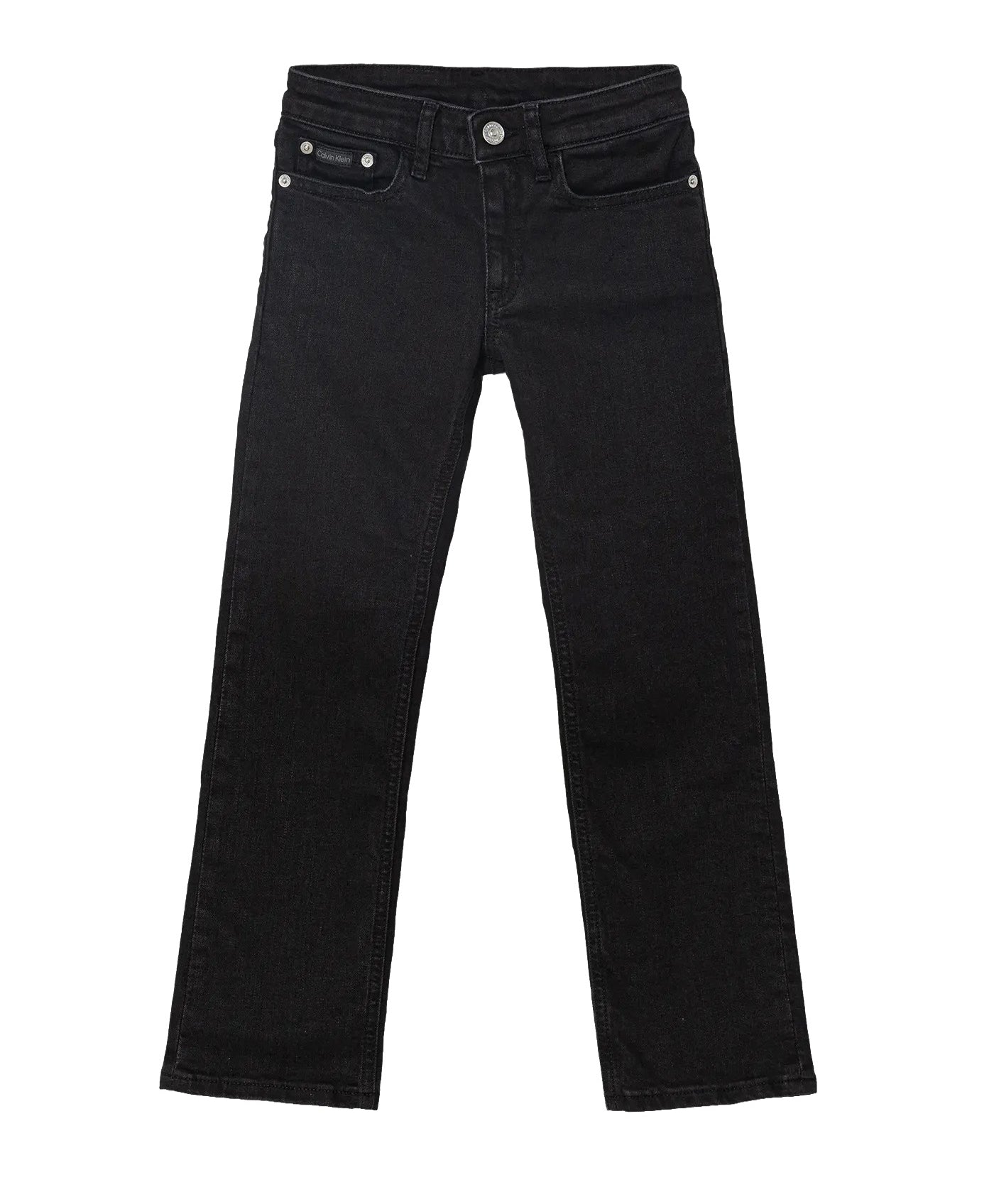 Calvin Klein Kids Pantalone Straigth in Denim Nero per Bambine