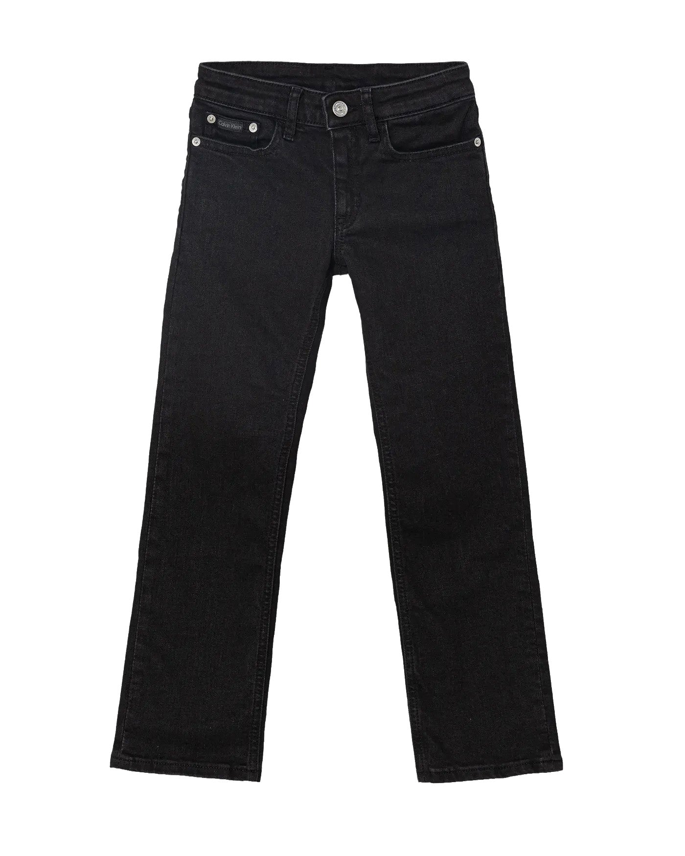 Calvin Klein Kids Pantalone Straigth in Denim Nero per Bambine