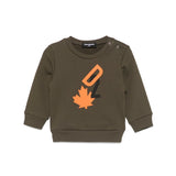 Dsquared2 Kids Felpa Girocollo Verde con Stampa D2 per Neonati