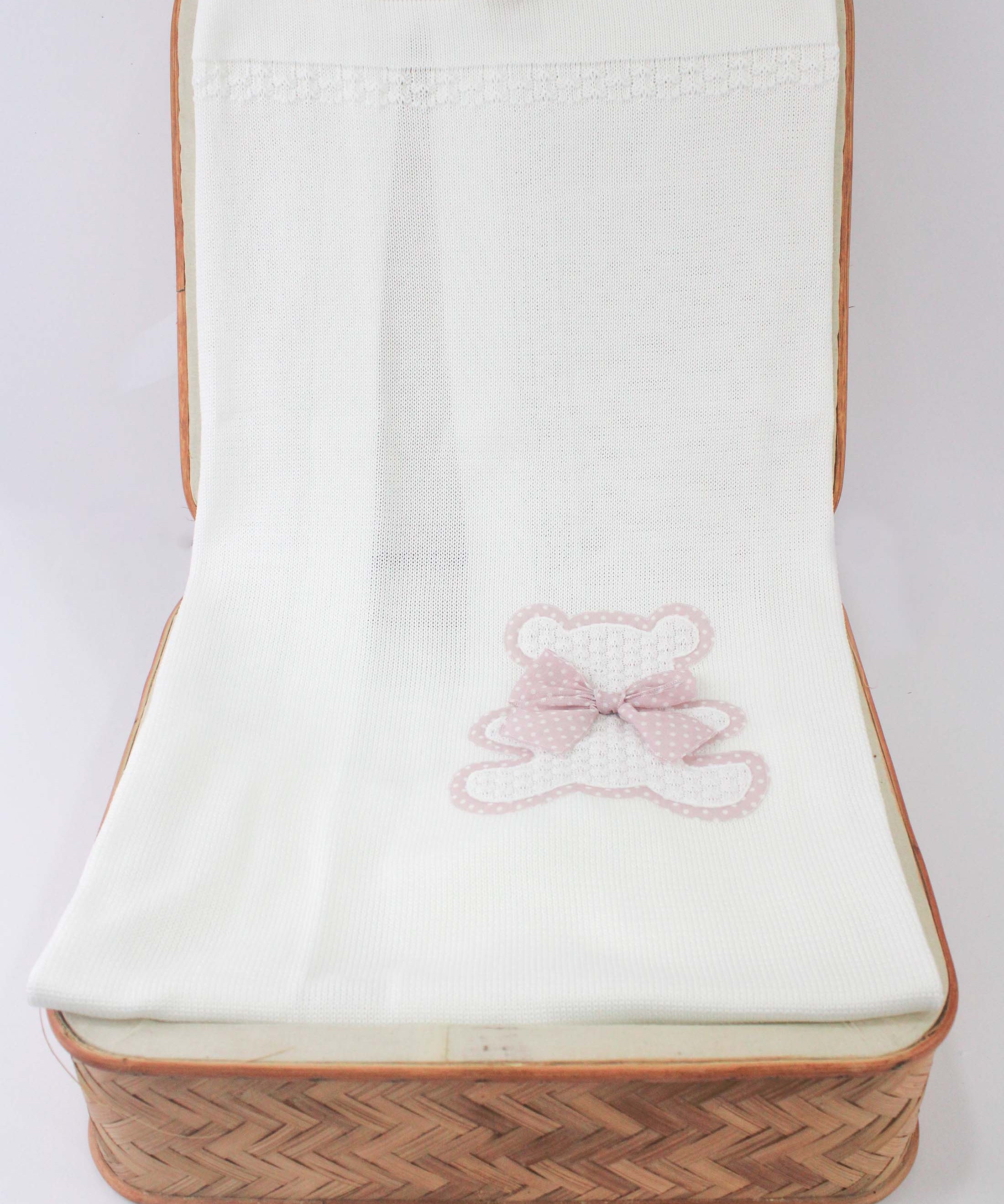 Marlu Coperta Bianco/Rosa con Orsetto per Neonate