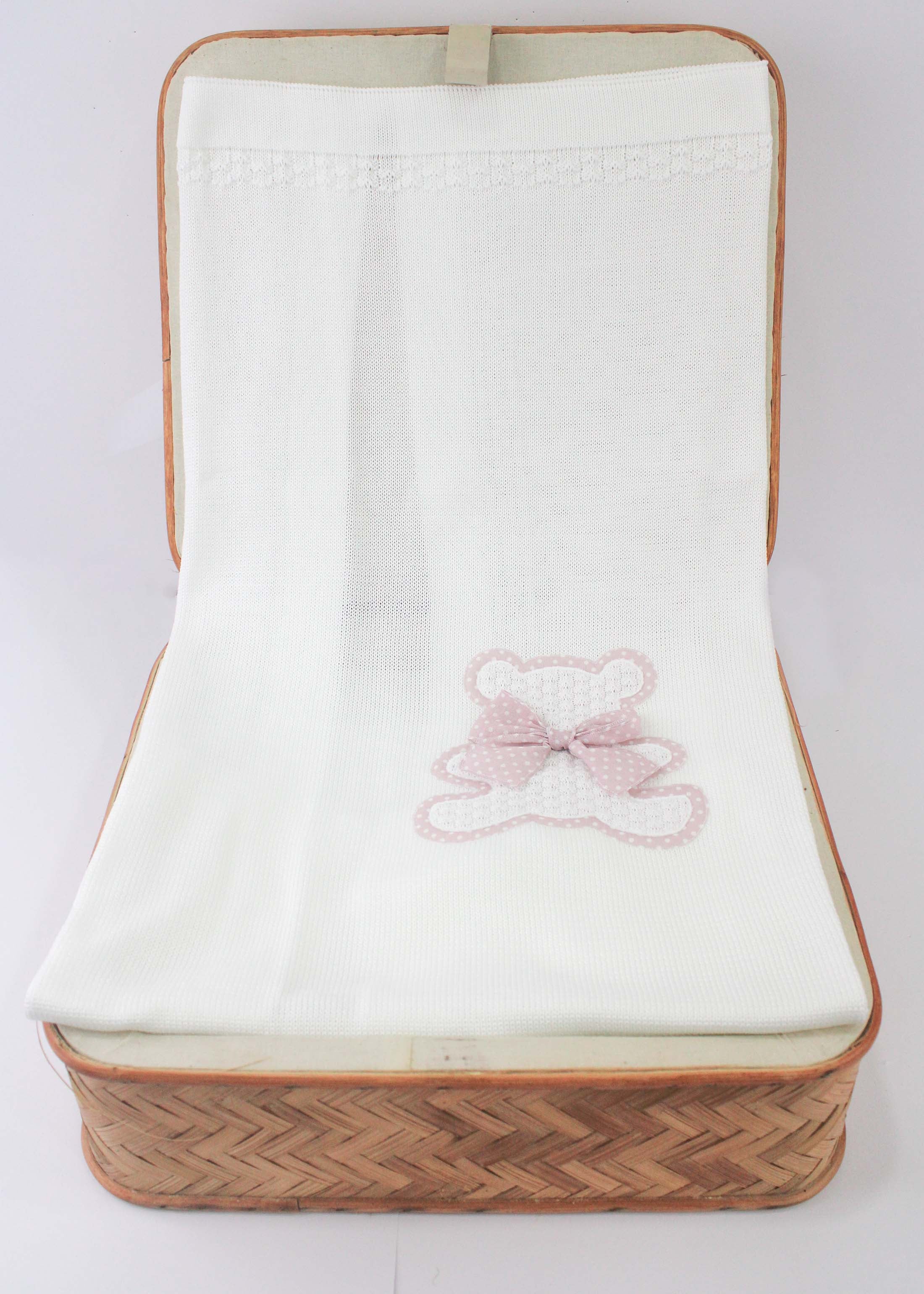 Marlu Coperta Bianco/Rosa con Orsetto per Neonate