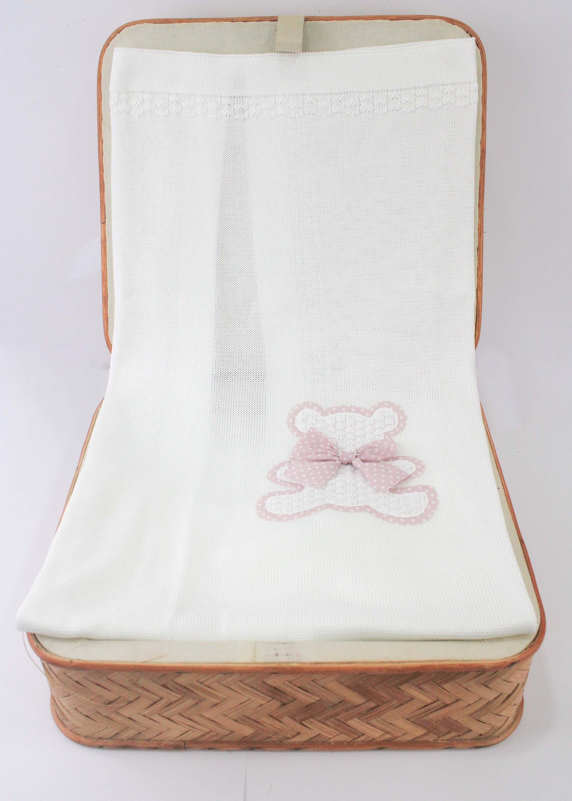 Marlu Coperta Bianco/Rosa con Orsetto per Neonate