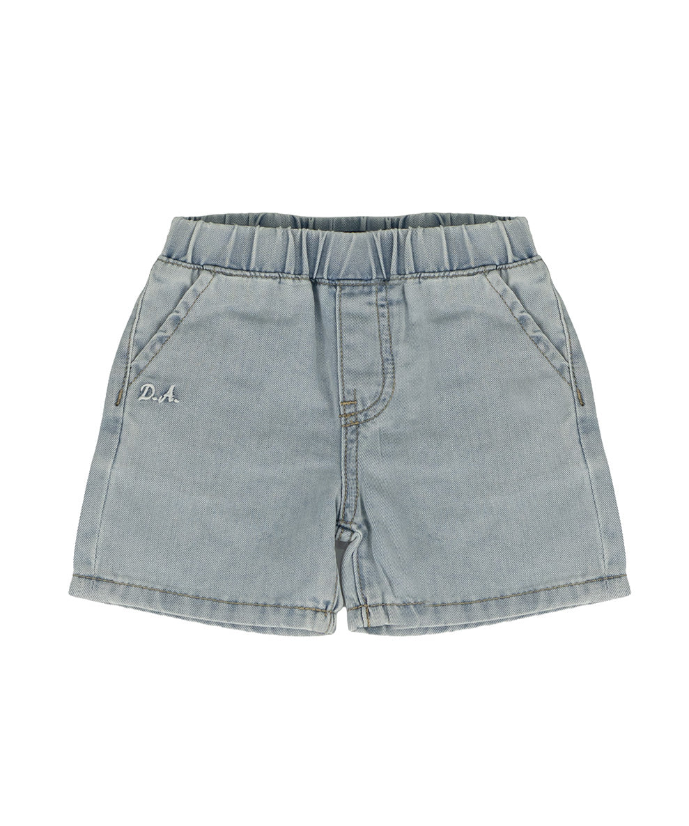 Daniele Alessandrini Kids Short in Denim con Logo per Neonati