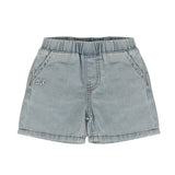 Daniele Alessandrini Kids Short in Denim con Logo per Neonati