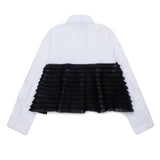 Dsquared2 Kids Camicia Bianco con Volant per Bambine