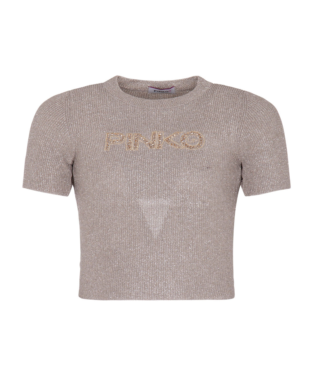 Pinko Kids T-shirt Crop con Fiocco con Logo (FRONTE)