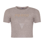 Pinko Kids T-shirt Crop con Fiocco con Logo (FRONTE)