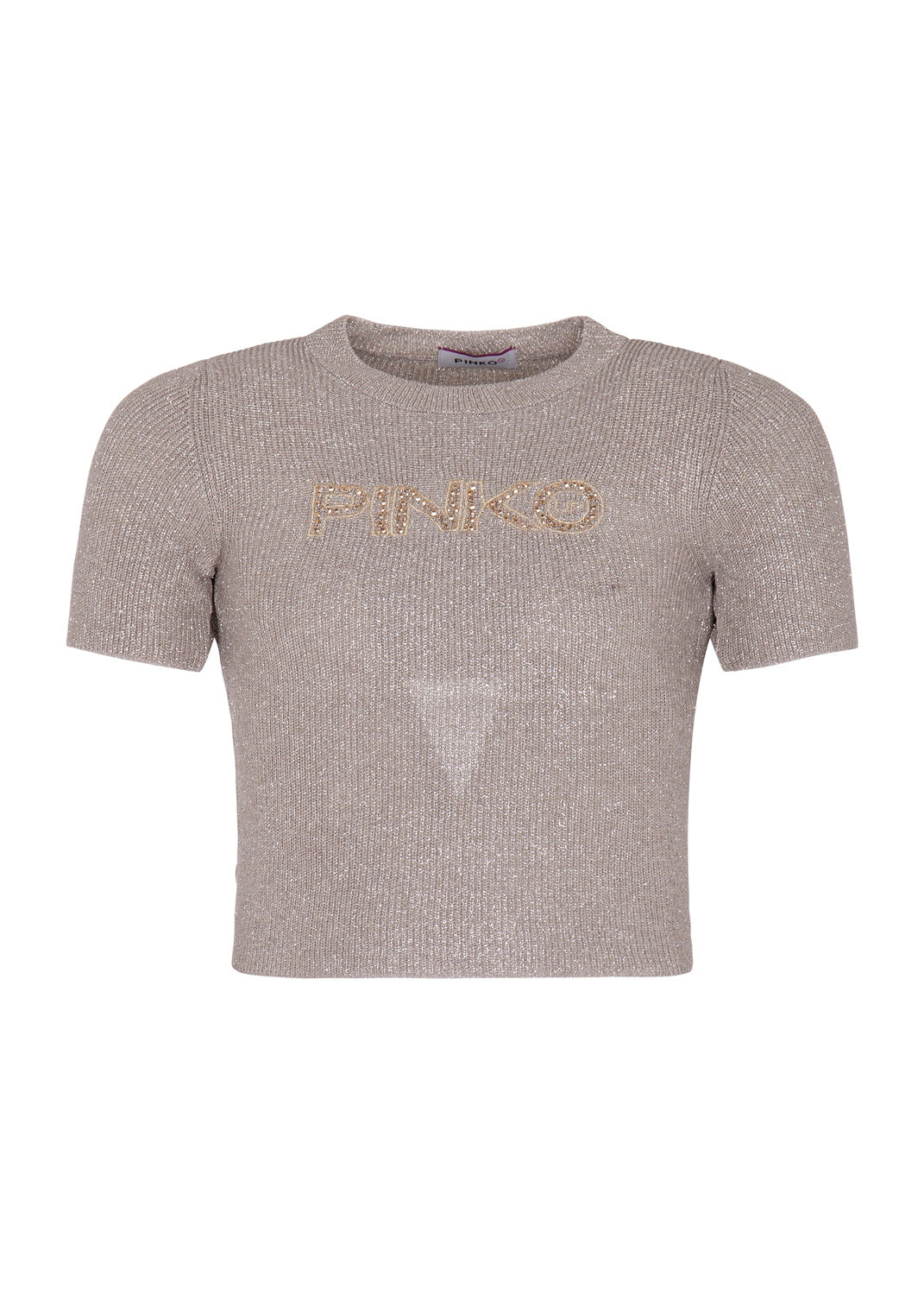 Pinko Kids T-shirt Crop con Fiocco con Logo (FRONTE)