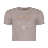 Pinko Kids T-shirt Crop con Fiocco con Logo (FRONTE)