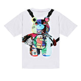 Sprayground Kids T-Shirt Bianco con Logo e Stampa Retro per Bambini