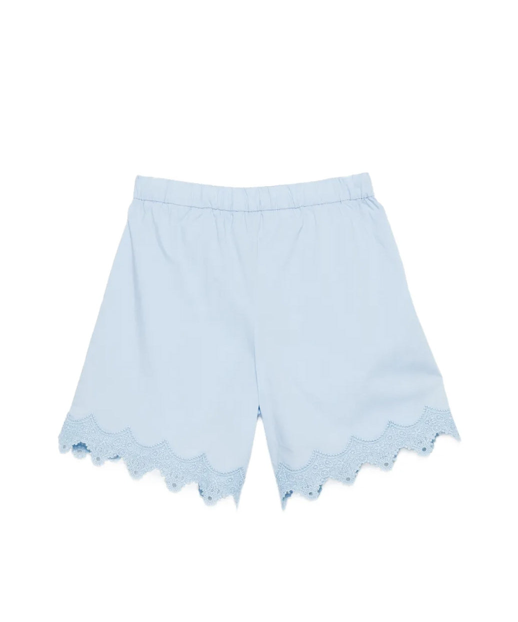 Twinset Kids Short Cielo con Inserti in Pizzo per Bambina