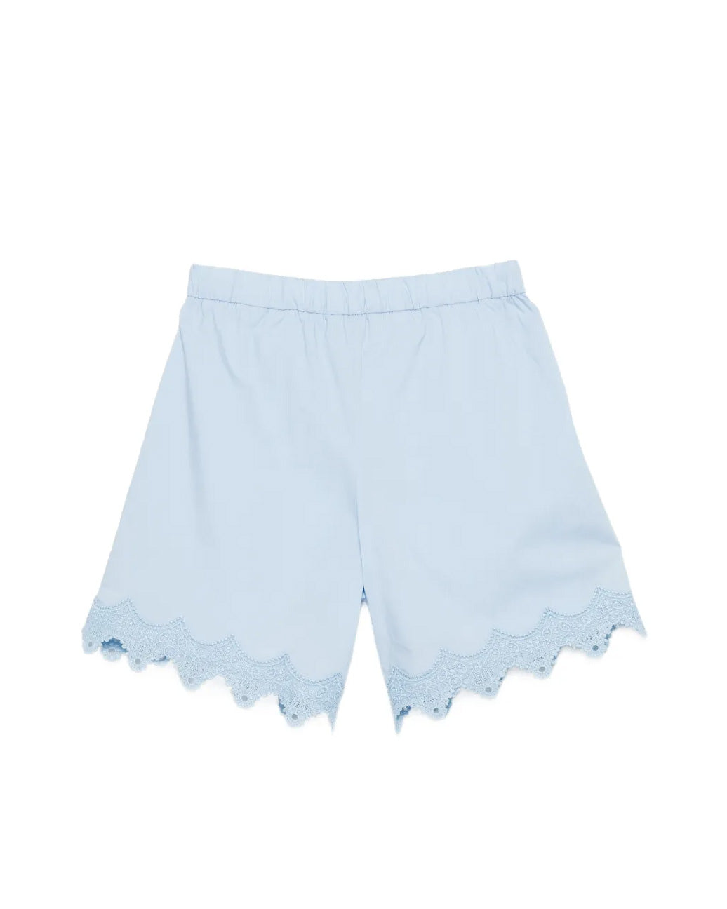 Twinset Kids Short Cielo con Inserti in Pizzo per Bambina
