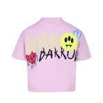Barrow Kids T-shirt Crop Rosa con Stampa Logo per Bambine (retro)