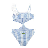 4Giveness Costume Monokini Azzurro a Righe per Bambine
