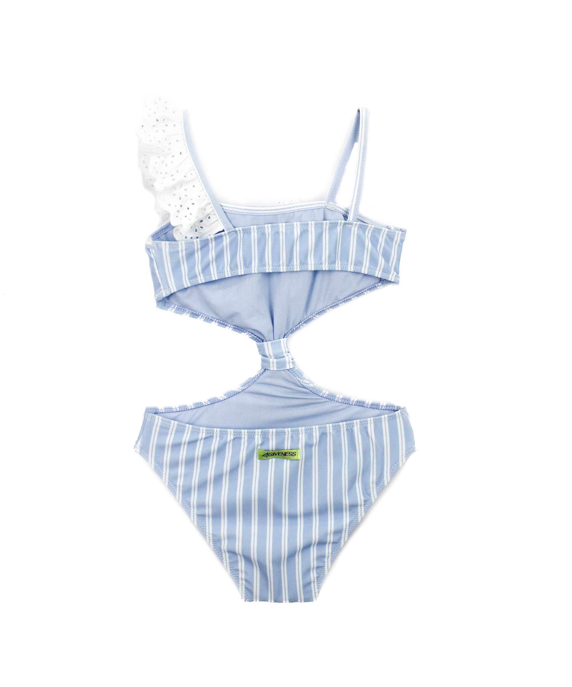 4Giveness Costume Monokini Azzurro a Righe per Bambine