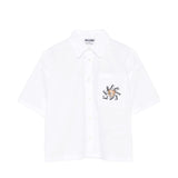 Moschino Kids Camicia Bianco con Logo Teddy Bear per Bambini