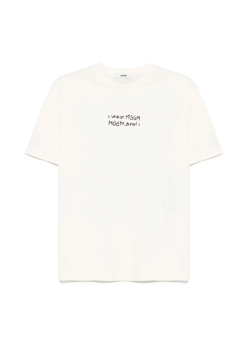 MSGM Kids T-shirt Crema con Stampa per Bambini fronte
