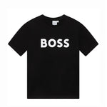 Boss Kids T-Shirt Nera con Stampa per Bambini