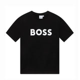 Boss Kids T-Shirt Nera con Stampa per Bambini