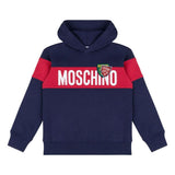 Moschino Kids Felpa Blu con Cappuccio con Logo per Bambini