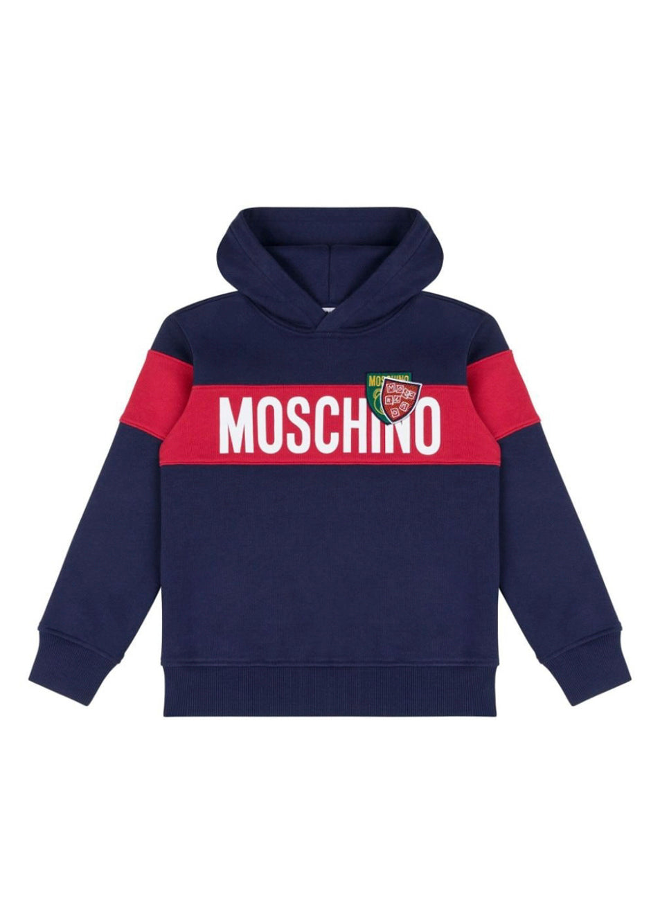 Moschino Kids Felpa Blu con Cappuccio con Logo per Bambini