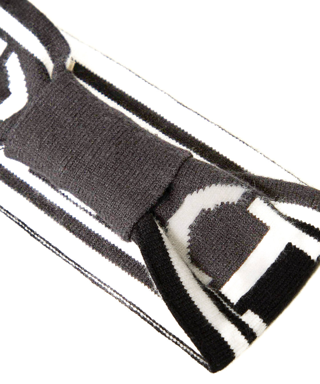 Twinset Kids Fascia in Maglia Nera/Bianca con Oval T per Bambine (dettaglio)