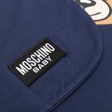 Moschino Kids Blue Blanket with Teddy Bear Logo