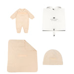 Elisabetta Franchi La Mia Bambina Kit Tutina + Coperta e Cappello Rosa per Neonate