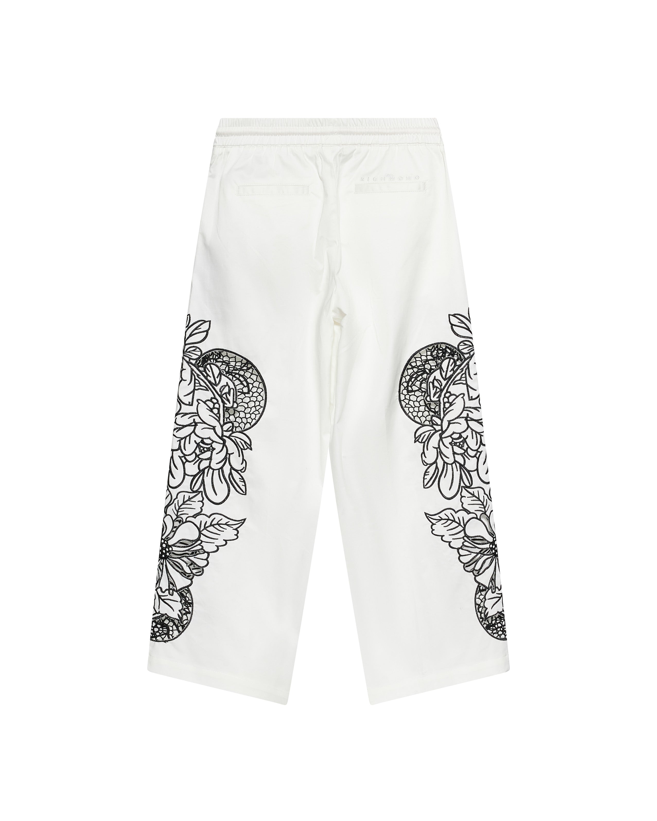 John Richmond Kids Pantalone Bianco con Ricami per Bambini