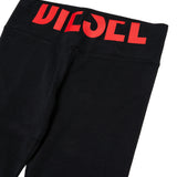 Diesel Kids Leggins Nero con Logo Rosso per Bambine