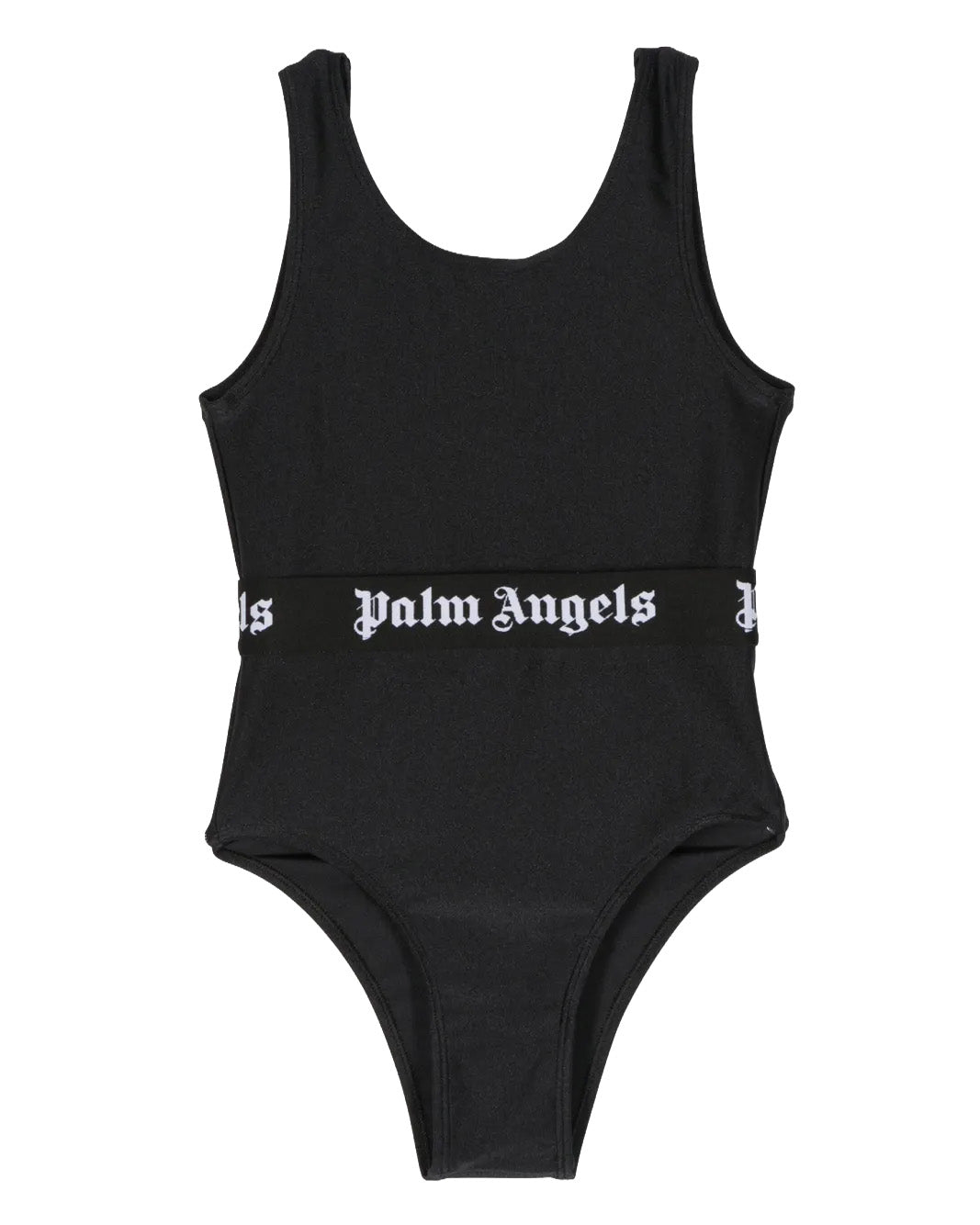 Palm Angels Kids Costume Nero con Banda Logata per Bambine