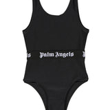 Palm Angels Kids Costume Nero con Banda Logata per Bambine