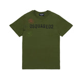 Dsquared2 Kids T-shirt Verde con Stampa Logo per Bambini