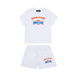 Dsquared2 Kids T-shirt Bianca con Shorts per Neonati