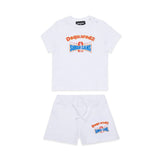Dsquared2 Kids T-shirt Bianca con Shorts per Neonati